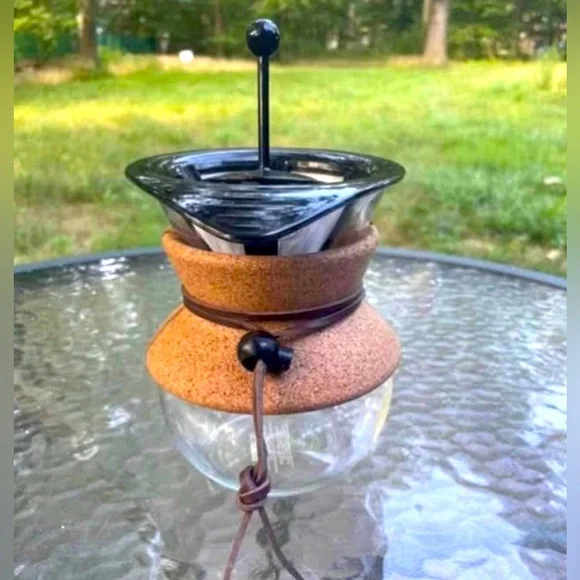 17oz Pour Over Glass Coffee Brewer with Cork Sleeve and Leather Tie $13 - Picture 1 of 3